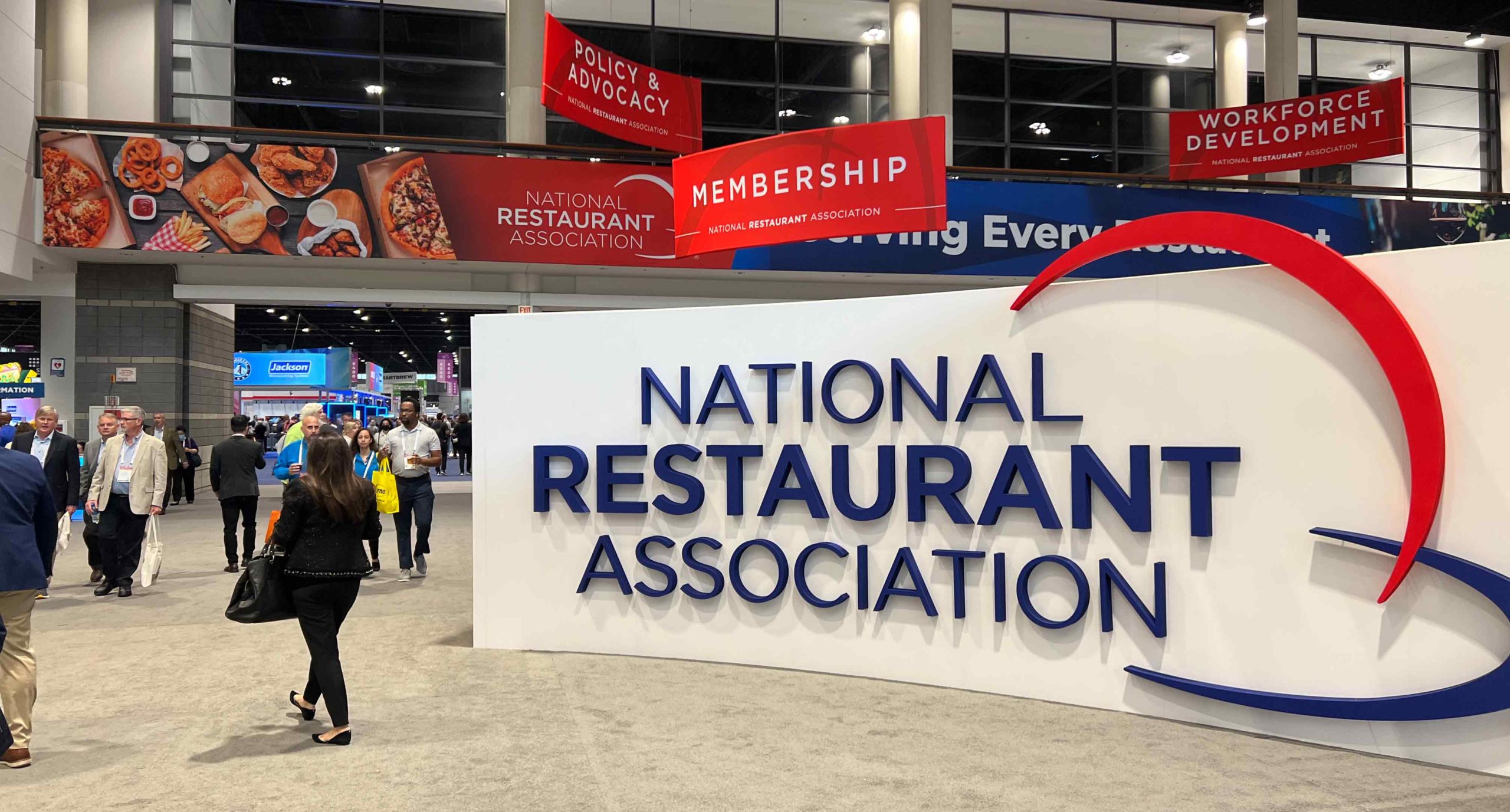 Large sign that says National Restaurant Association