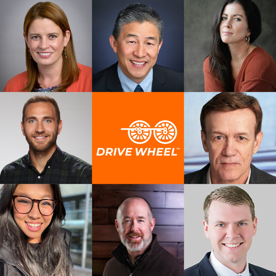 S23 Headshots of 8 guest speakers who to be included in the Spring 2023 Guest Speaker Series for Drive Wheel Peer Groups