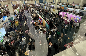 Busy aisles in the north halls