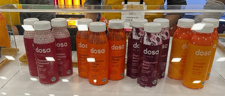 four flavors of Dosa’s spiced fruit Lassis at expo west