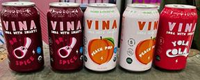 Vina’s Soda with Smarts line of caffeinated sodas