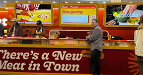 trade show booth of Eat Meati and Momofuku’s Collaboration