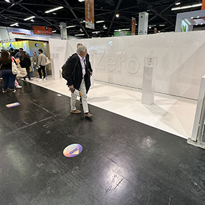 Expo West Tradeshow booth - empty booth with one bottle of vitamins on display