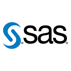 SAS logo in blue and black on white