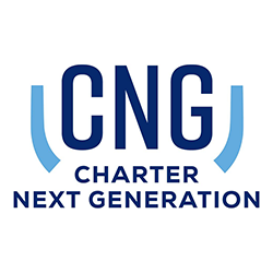 Charter Next Generation Logo, Blue on White
