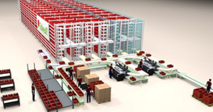 Illustration of warehouse automation